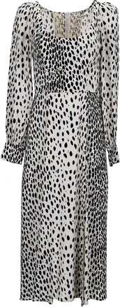 Reformation Alessi cr&ecirc;pe midi-jurk in viscose met dierenprint
