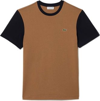 Lacoste Regular Fit Colorblock Cotton T-Shirt in Cookie/Abimes at Nordstrom, Size 3