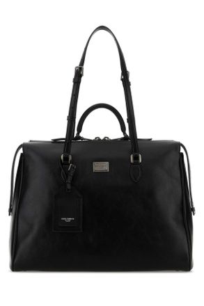 Dolce & Gabbana Black Leather Vittoria Shopping Bag