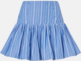 Ganni Striped cotton poplin miniskirt