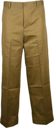 Maison Kitsun&eacute; High-Waisted Straight-Cut Trousers With Zip Closure And Subtle Branding
