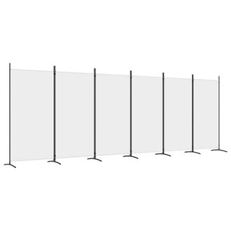 vidaXL Biombo Divisor De 6 Paneles De Tela Blanco 520x180 Cm Vidaxl