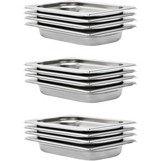 vidaXL Bandejas Gastronorm 12 Unidades Gn 1/4 40 Mm Acero Inoxidable Vidaxl