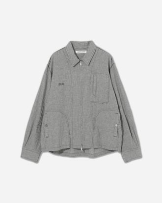 Undercover Men s Linen-Ramie Blend Cotton Jacket White / Black