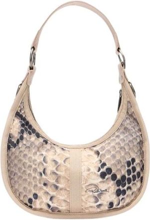 Roberto Cavalli Shoulder Bags, female, Brown, Size: ONE SIZE Small Bologna Bag With Print