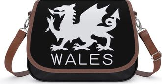 Generic Wales Welsh Flag Small Womens Crossbody Bags Shoulder Handbag with Adjustable Strap for Travel