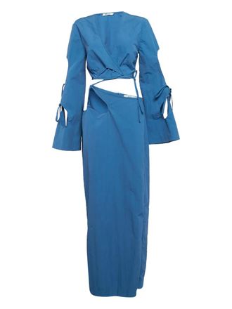 CHRISTOPHER ESBER tie-up long-sleeve skirt set - women - Nylon/Cotton - M - Blue