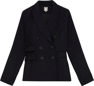 Ines De La Fressange Maurice navy blauwe wollen jas - Dames - Blazers - Blauw - S - Wol - Jassen