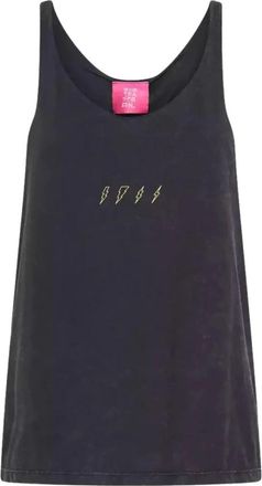 One Teaspoon Grijze Bliksem Top Stijlvolle Mode - Dames - Tops zonder mouwen - Grijs - 2XS - Katoen - Tops