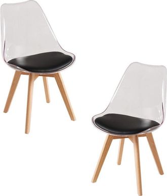 Regalos Miguel Regalos Miguel - Packs Sillas Comedor - Pack 2 Sillas Synk Transparente Asiento - Negro