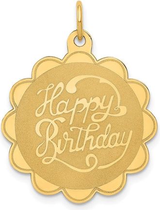 Diamond2Deal 14k Yellow Gold HAPPY BIRTHDAY Charm