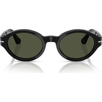 Persol Loris 53mm Oval Sunglasses in Black /Green at Nordstrom