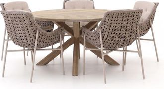 Manifesto Furniture Manifesto Novara/ROUGH-Y &oslash;150cm dining tuinset 6-delig