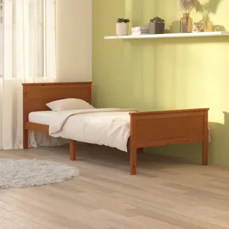 vidaXL Estructura Cama Sin Colch&oacute;n Madera Pino Marr&oacute;n Miel 100x200 Cm Vidaxl
