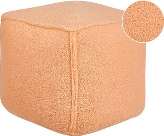 Beliani Beliani - Puf Coj&iacute;n Cuadrado 40 X 40 X 40 Cm Poli&eacute;ster Estampado Liso Naranja Alipur