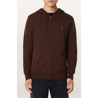 AllSaints Mode Merino Wool Hoodie in Hot Choc Brown at Nordstrom, Size Xx-Large