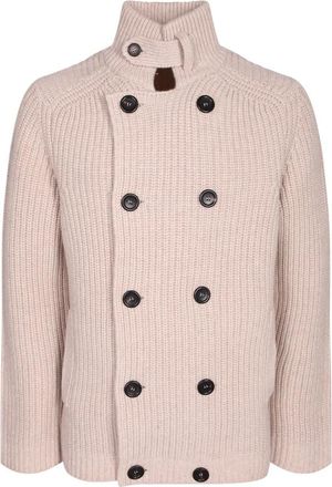 Ballantyne Sweaterjas met dubbele rij knopen - Heren - Vesten - Beige - XL - Wol - Truien & Vesten
