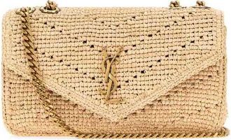 Saint Laurent Raffia Small Loulou Shoulder Bag Palebrownbrick Borse A Mano