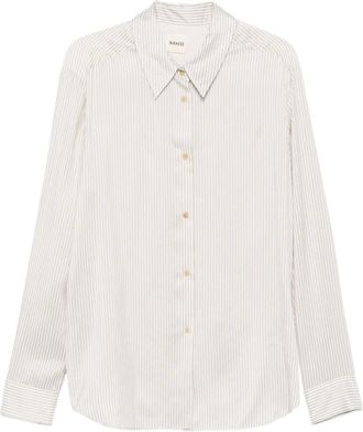 Khaite Camicia a maniche lunghe a righe - Bianco