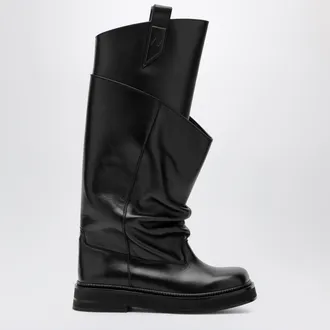 The Attico Stivale combat Robin Passeggiata in pelle nera
