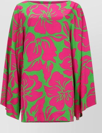 Dries Van Noten floral boat neck mini dress long sleeves