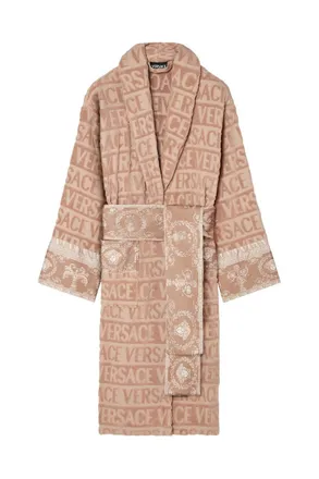 Versace COTTON TERRY BAROQUE BATHROBE Size: XL, colour: TAUPE