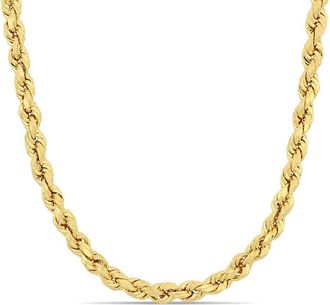 Amour 24 Inch Rope Chain Necklace In 14K Yellow Gold (5 Mm)