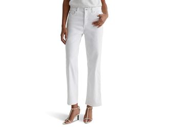 AG - Adriano Goldschmied Brinley Mid Rise Straight Crop Womens Jeans Gallery White : 31 29, Cotton/Denim/Elastane
