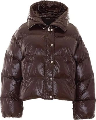 Pinko Impasto Padded Jacket - Dames - Winterjassen - Bruin - XS - Leer - Jassen