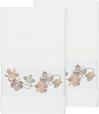 Linum Home Textiles 100% Turkish Cotton Caroline 2Pc Embellished Bath Towel Set