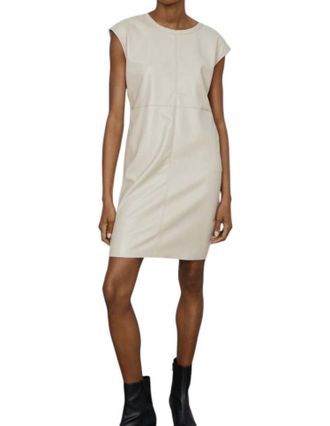 M&eacute;lissa Nepton Cassi Desert Faux Leather Dress In Khaki Beige