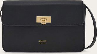 Ferragamo Women Flat Gancini minibag Black
