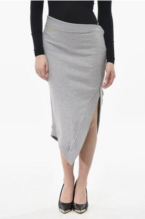 The Attico Cotton Jersey Midi Skirt with Side Slit size 40