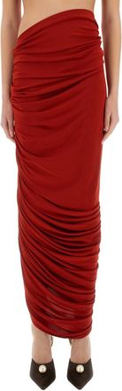 Magda Butrym Red Solid Maxi Skirt