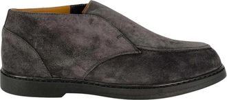 Doucal's Antraciet Leren Loafers - Heren - Enkellaarsjes - Grijs - 44 EU - Leer - Schoenen