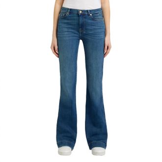 7 For All Mankind Slim Illusion Dojo Flare Leg Jeans In Retro Fade