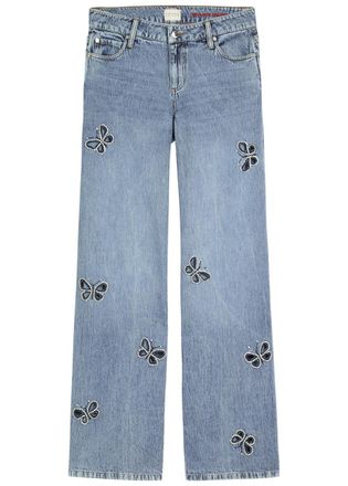 Alice & Olivia Amazing Embellished Wide-leg Jeans - Blue - 27 (W27 / UK8-10 / S)