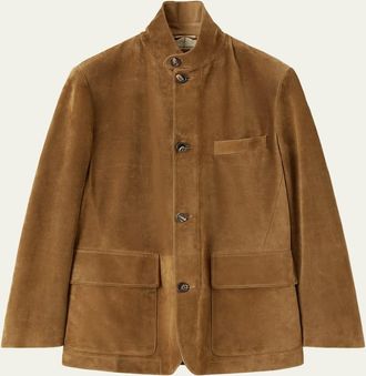Loro Piana Mens Suede Roadster Jacket