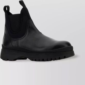 Prada chunky sole leather ankle boots