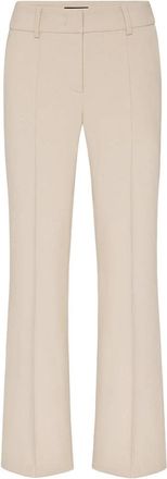 Cambio Wijde Wol Gestreepte Broek - Dames - Wijde Broeken - Beige - 3XL - Wol - Broeken