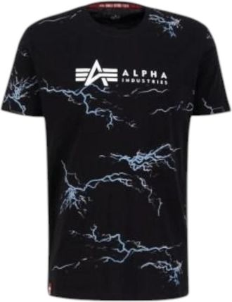 Alpha Industries Lightning AOP T-shirt - Heren - T-shirts - Zwart - M - Katoen - Tops