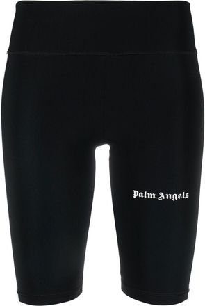 Palm Angels side-stripe cycling shorts - women - Polyamide/Polyester/Spandex/Elastane - L - Black