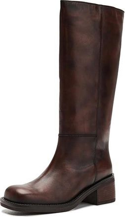 Free People Dana Distressed Pull-on Boots Womens Boots Dried Tobacco Distrr : EU 36.5 (US Womens 6.5) M, Leather