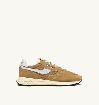 Autry REELWIND LOW SNEAKERS IN NYLON AND SUEDE MUSTARD AND WHITE