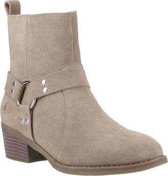 Hush Puppies Iria Suede WoMens Taupe Heeled Ankle Boots - Size UK 6