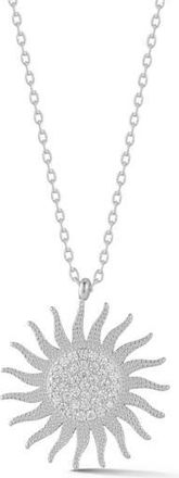 Glaze Jewelry Pav&eacute; Cubic Zirconia Sun Pendant Necklace in Silver at Nordstrom Rack