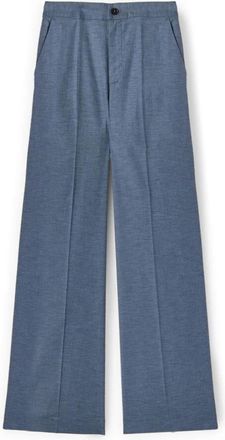 Motivi Dames, Broeken, Blauw, Maat: 2XL Linnen