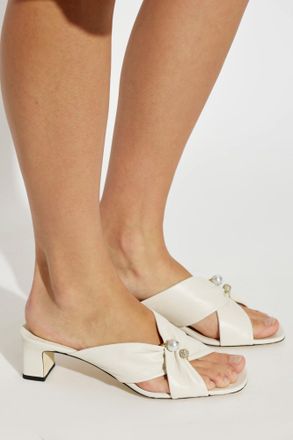 Jimmy Choo London Rafi 45 Heeled Mules, Womens, Cream
