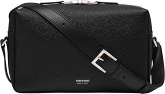 Tom Ford Grain Leather T-Line Camera Bag - male - Tom Ford - Cross Body Bags - Black - ONE SIZE - Bags