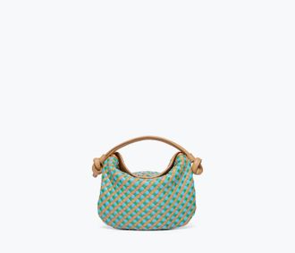 Freda Salvador Elis Leather Handbag In Cognac Multi Woven Calf